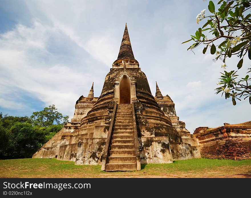 The historic temple in Ayudhaya, Thailand. The historic temple in Ayudhaya, Thailand