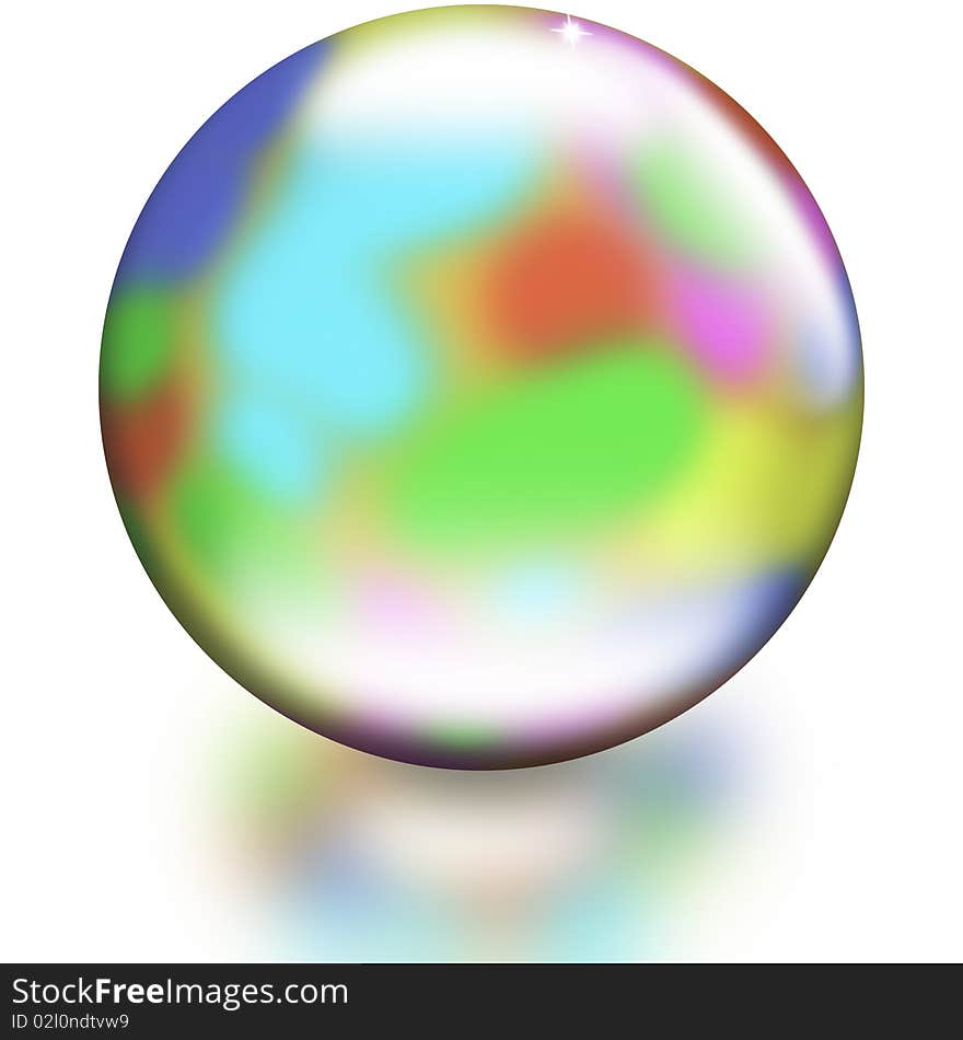 This image shows a crystal ball with glitter colors. This image shows a crystal ball with glitter colors