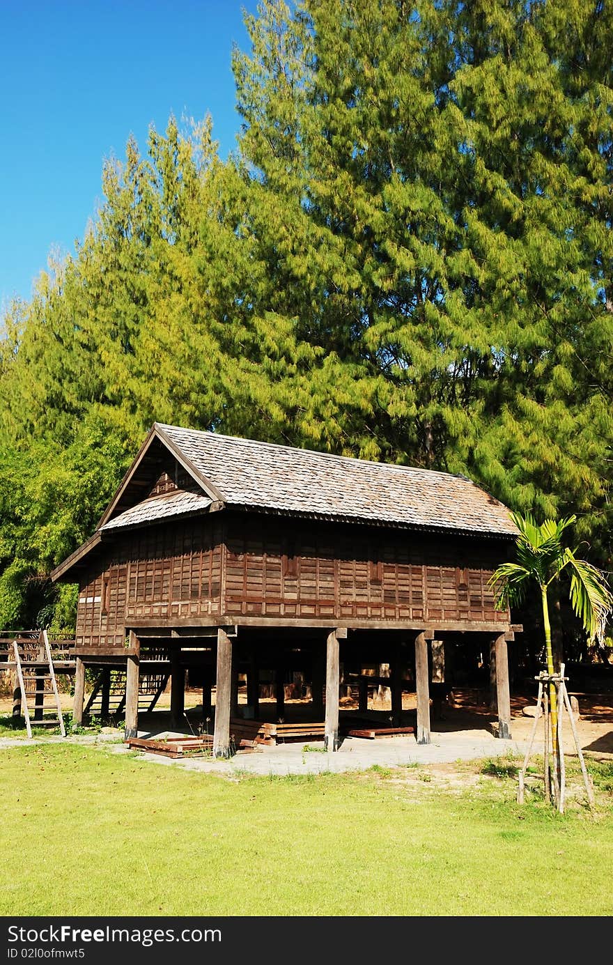 The old-style house in rural area, North-Eastern part of Thailand. The old-style house in rural area, North-Eastern part of Thailand