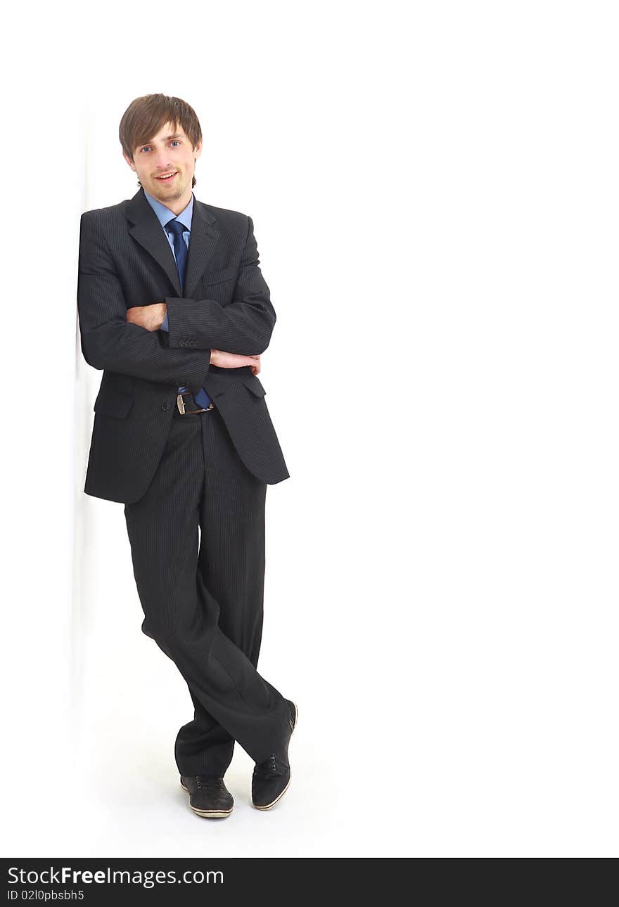 Portrait of a handsome young man in a business suit.