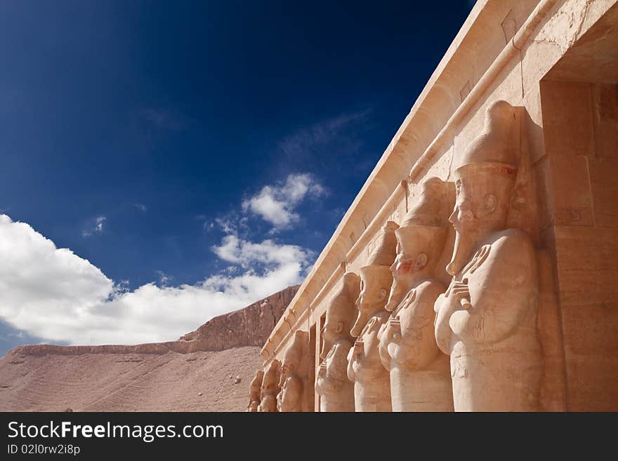 Stone statues in Egyptian temple