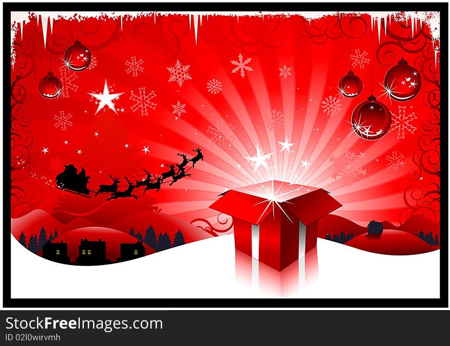 Blue christmas background, vector illustration