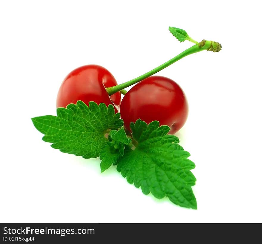 Cherry with mint