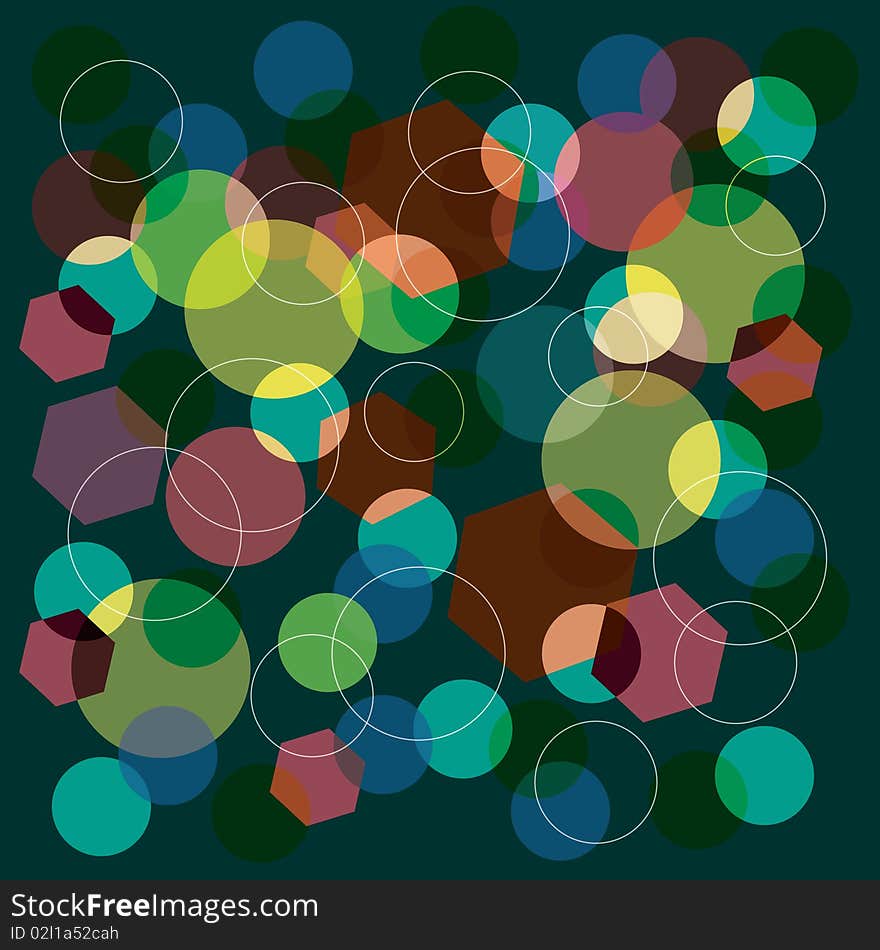 Abstract vector background with different objects