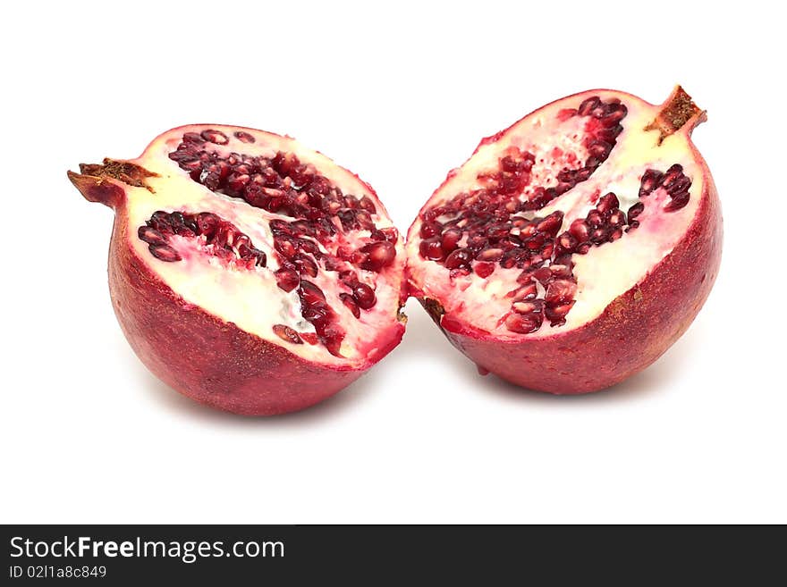 Pomegranate isolated on the white bacground