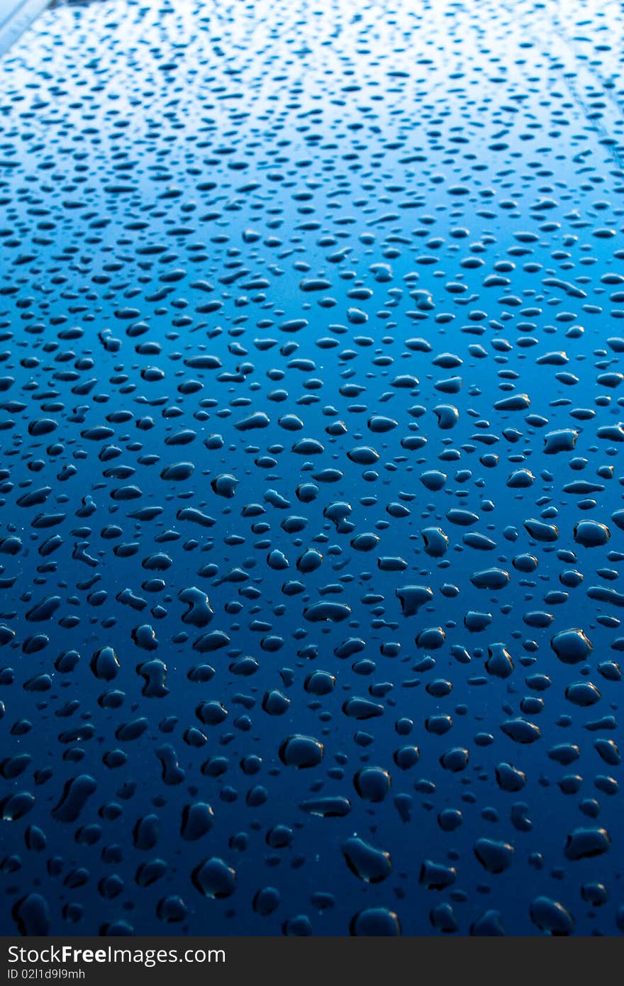 Morning dew on car bonnet