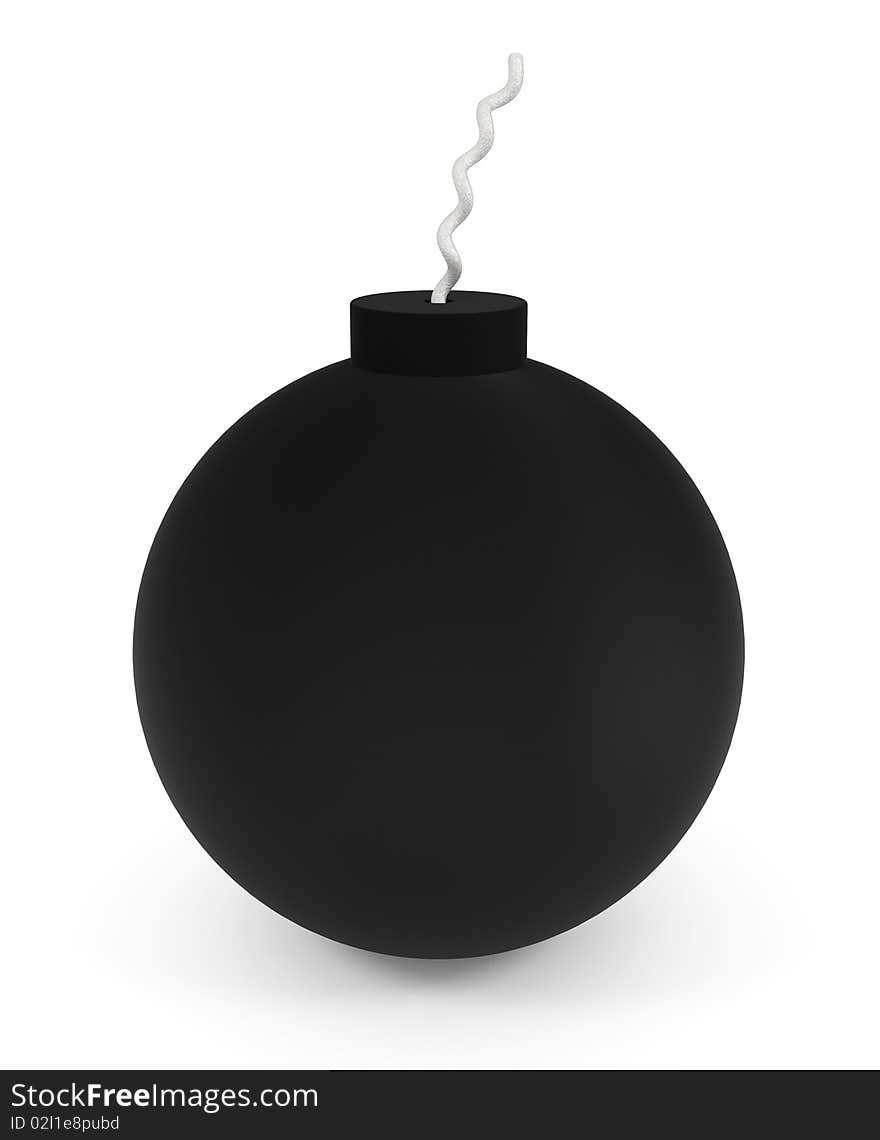 Black Bomb Isolated On White