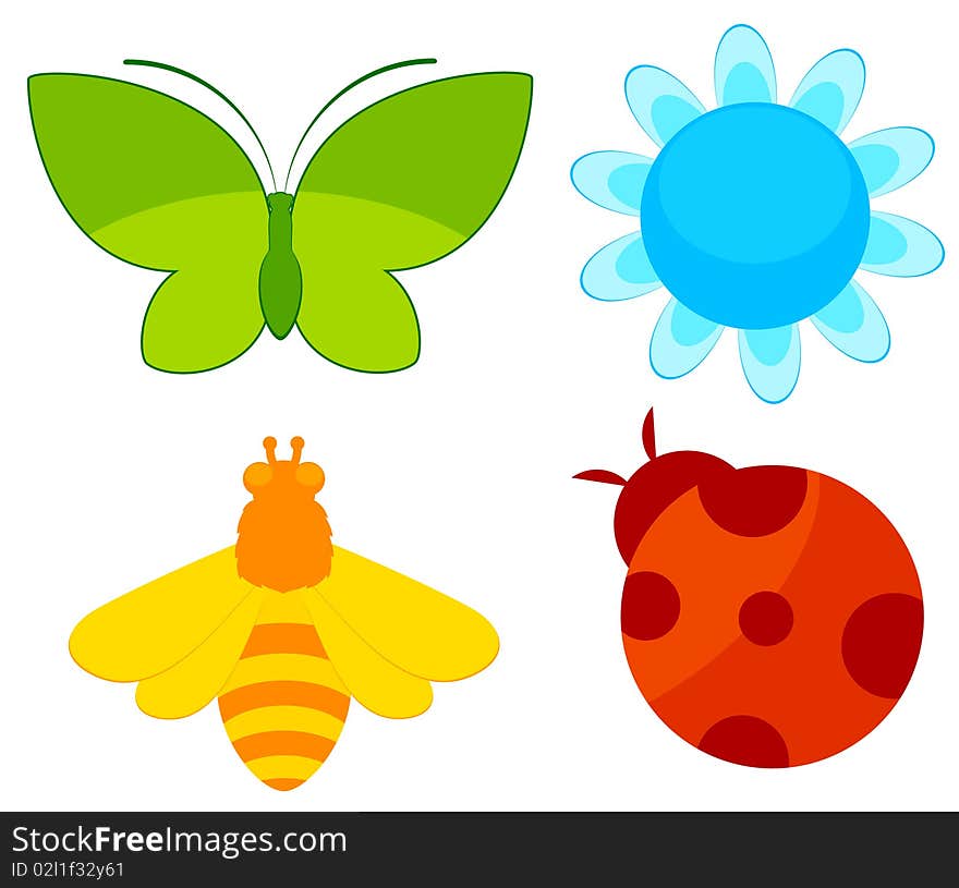 Child's icons for a design on a white background