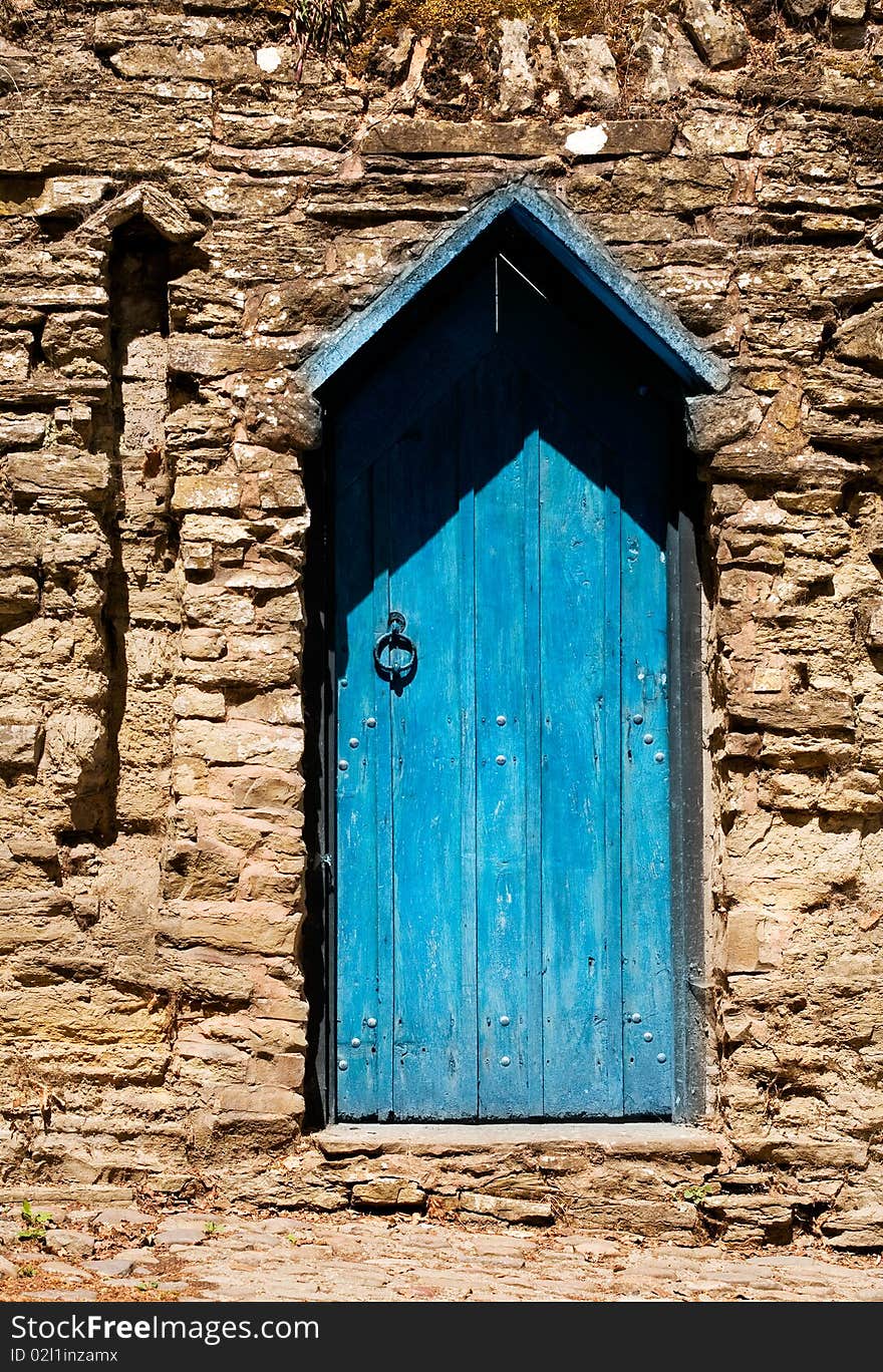 Blue door in a medieval town. Blue door in a medieval town