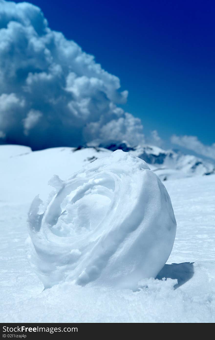 Snow ball in Swiss Alps