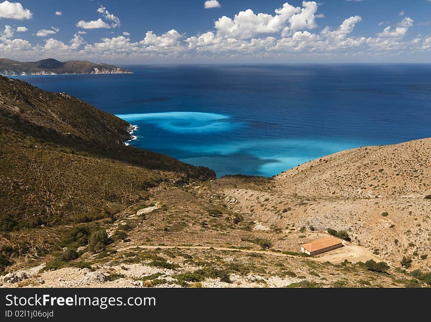 Greek Island in Mediterranean Sea. Greek Island in Mediterranean Sea