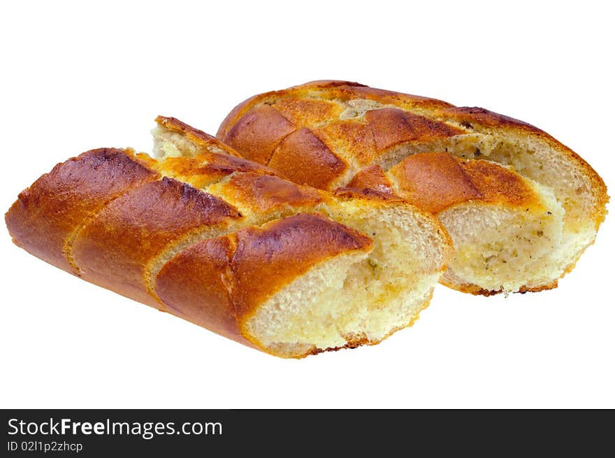 Two Pieces Of Baked Baguette