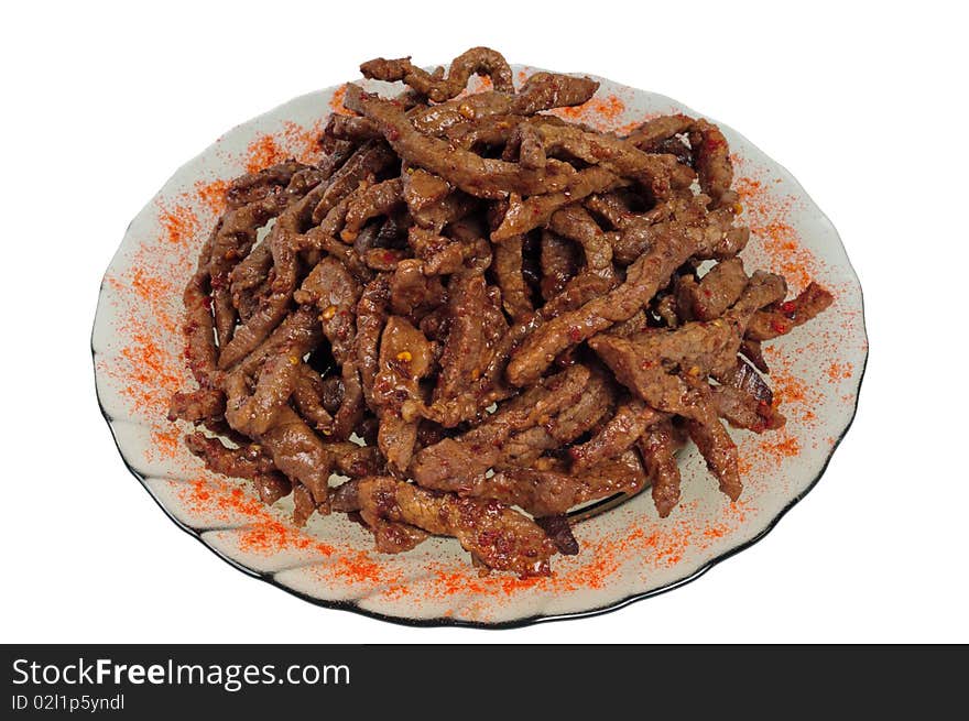 Meat Sticks On Plate