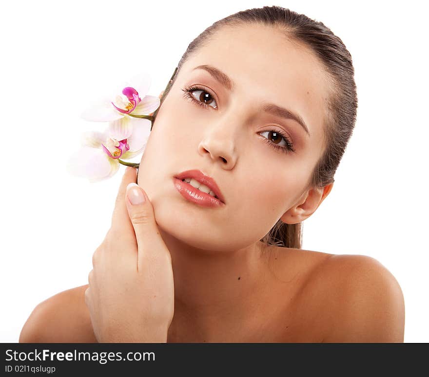 Woman And Orchid