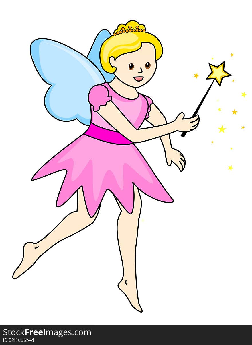 Angel / little fairy vector illustration isolated over white background