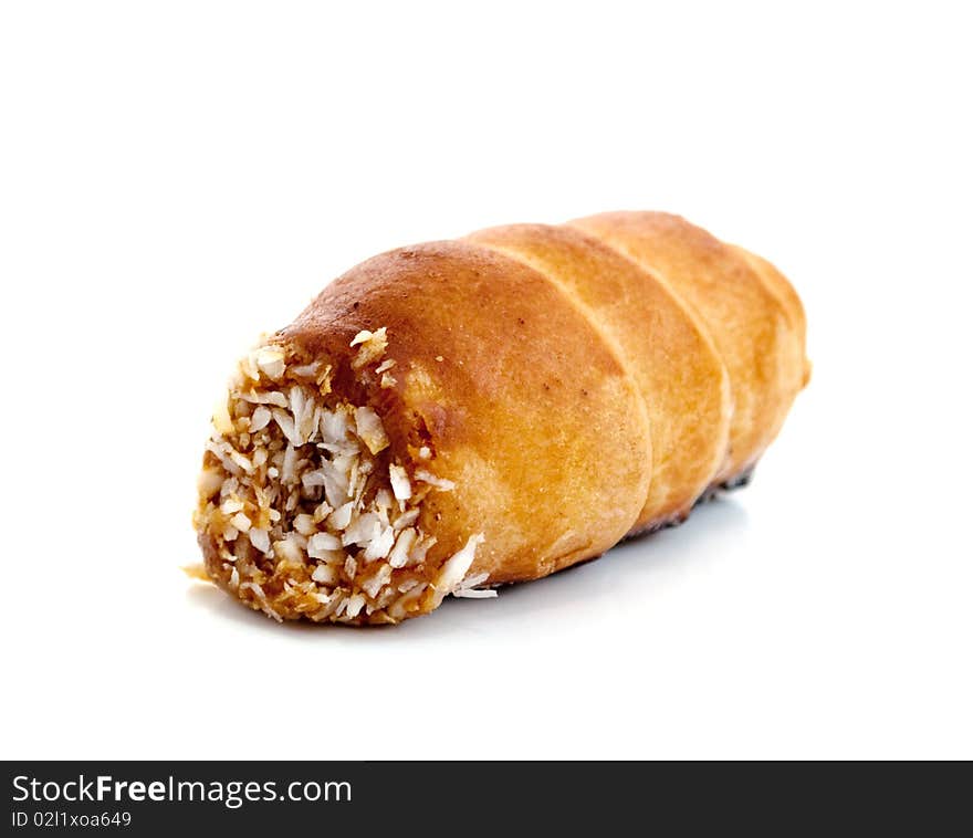 Cakes with a cream on a white background