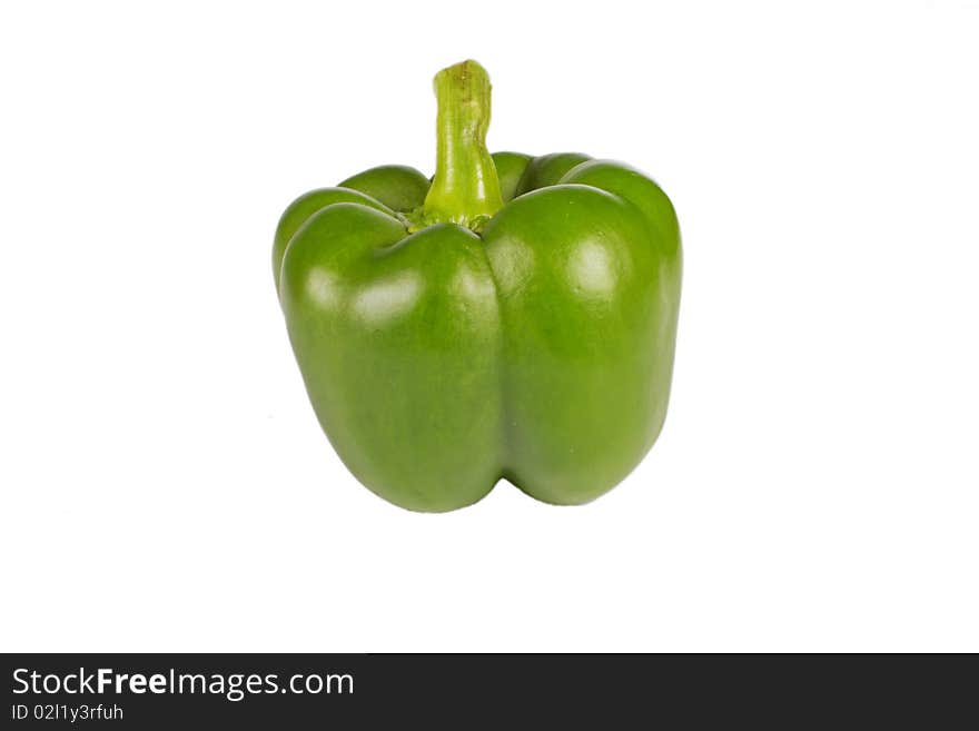 Single green sweet pepper