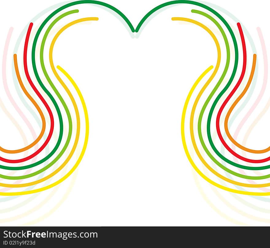 Abstract rainbow color colorful line heart design