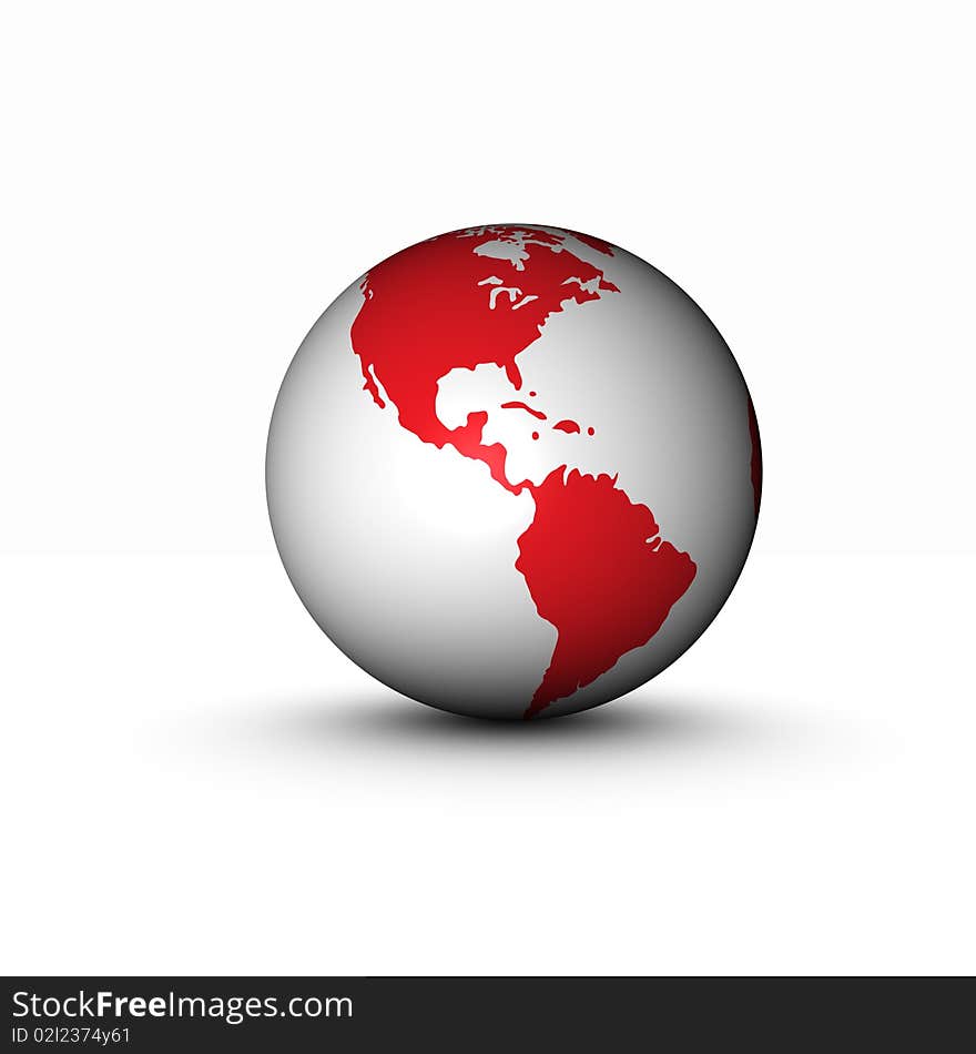 Tridimensioal globe in white back ground