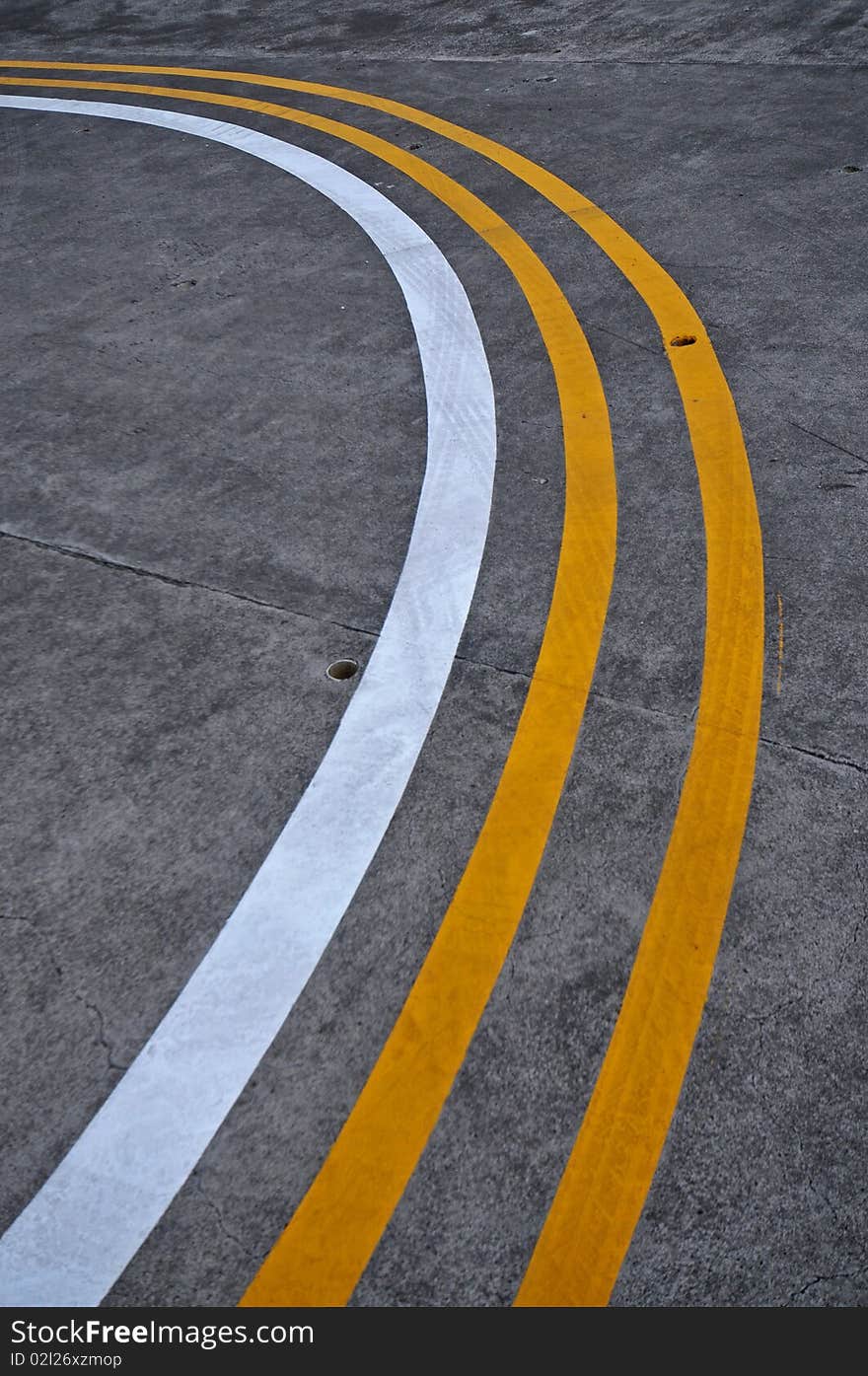 Yellow and white lines