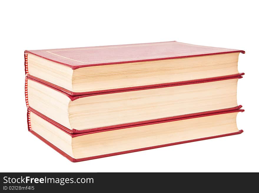 Pile of books isolated on a white background