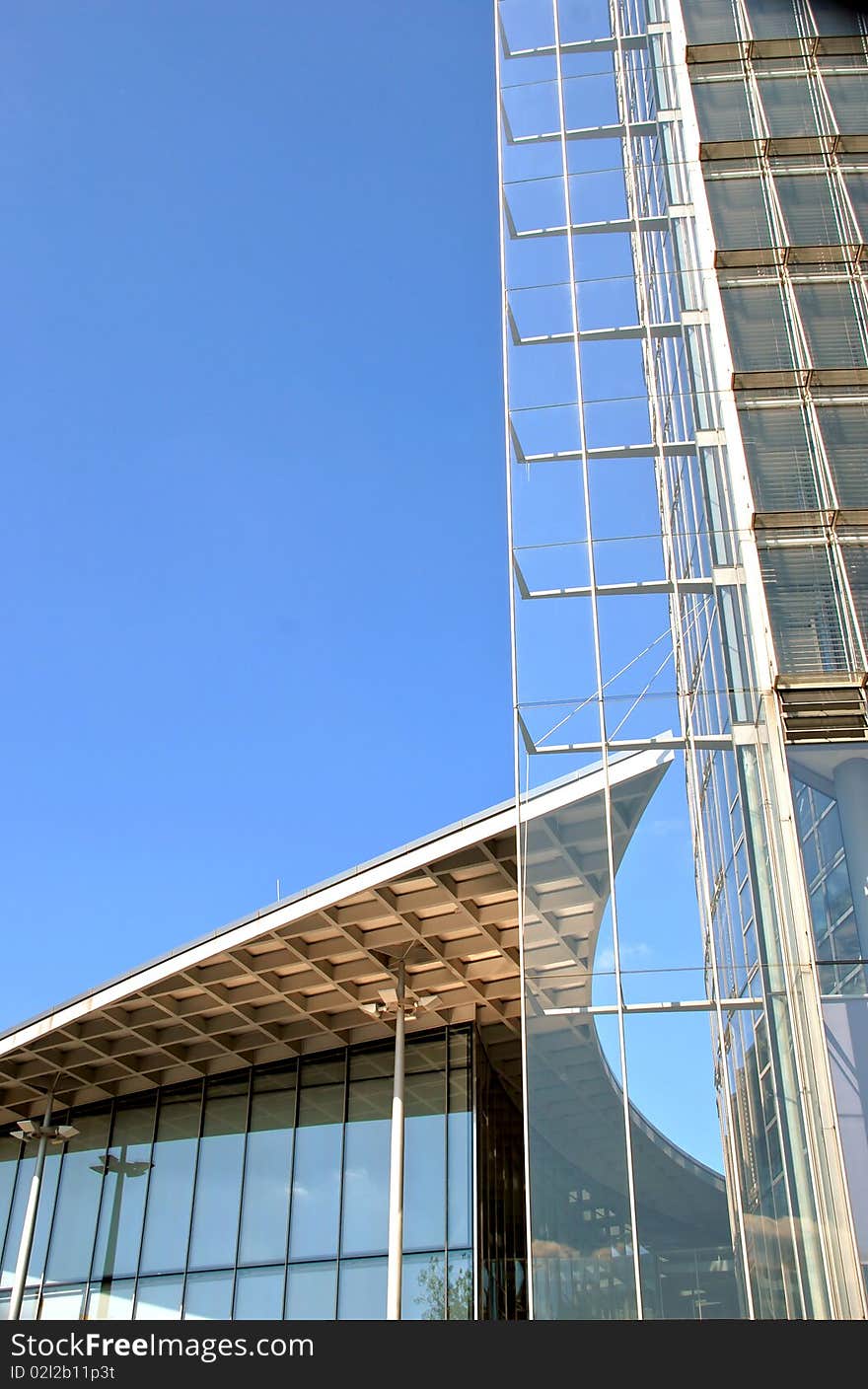 Modern building of glass and metal. Modern building of glass and metal