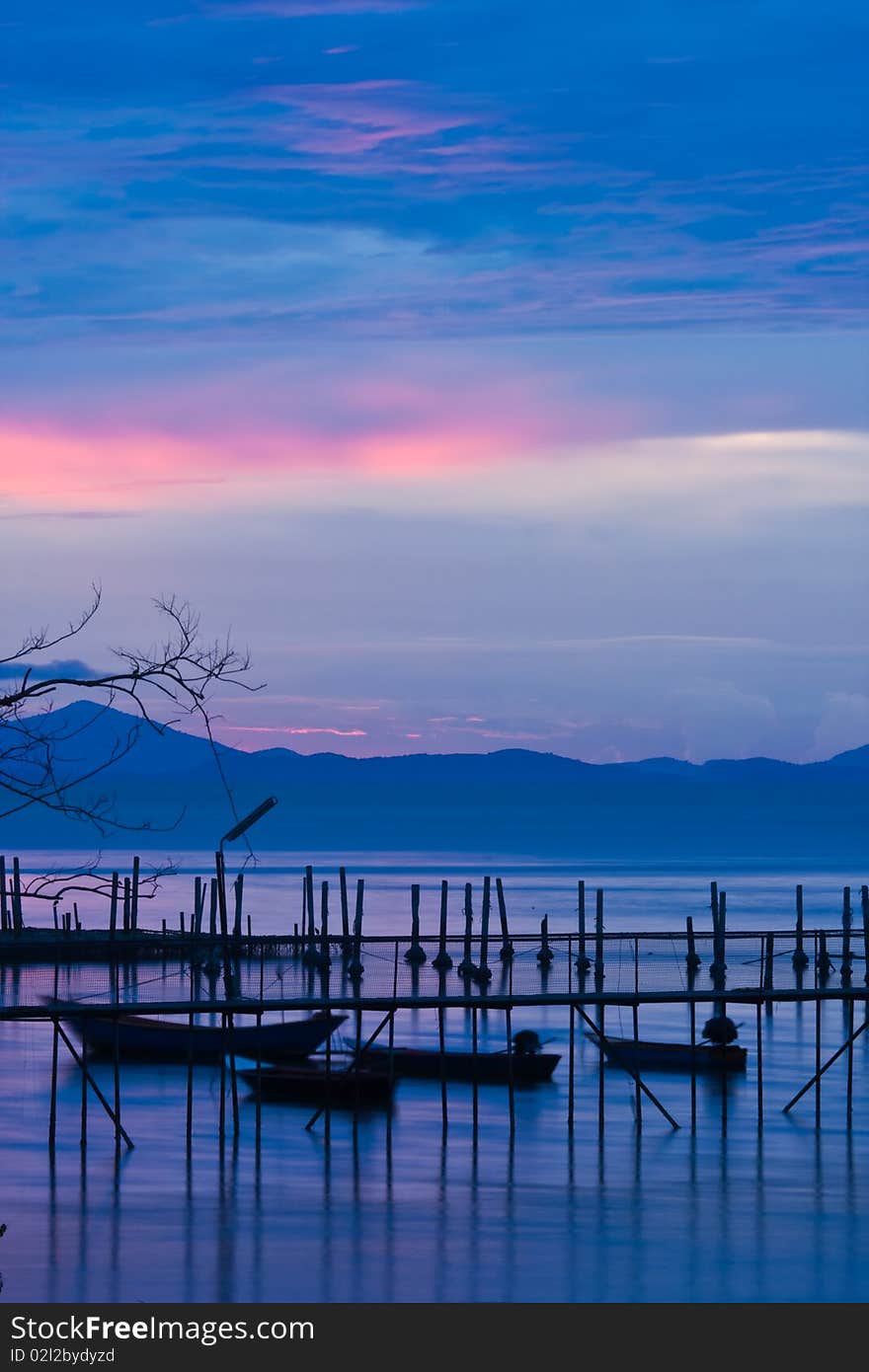 Sunset on Thai sea at viewpoint image. Sunset on Thai sea at viewpoint image