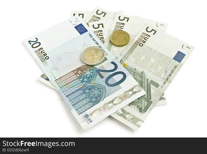 European money isolated on white. European money isolated on white