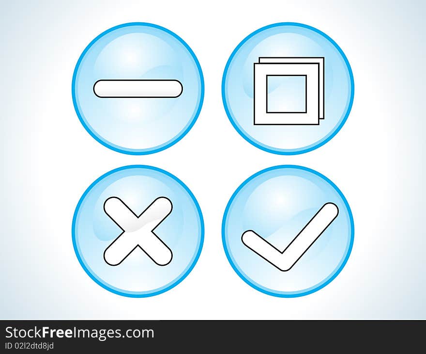 Abstract glossy shiny blue buttons vector illustration. Abstract glossy shiny blue buttons vector illustration