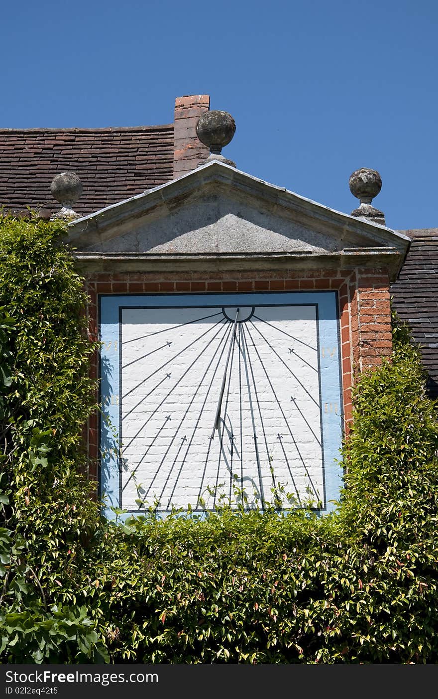 The sundial on the side of Packwood House. The sundial on the side of Packwood House