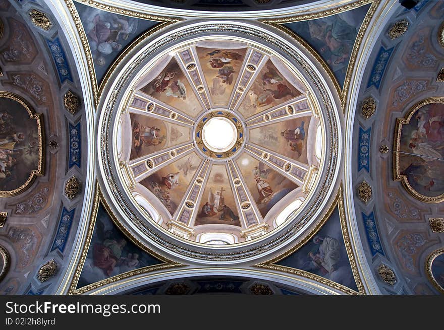 Picture of Vugevano cathedral, particular of the ceiling. Picture of Vugevano cathedral, particular of the ceiling