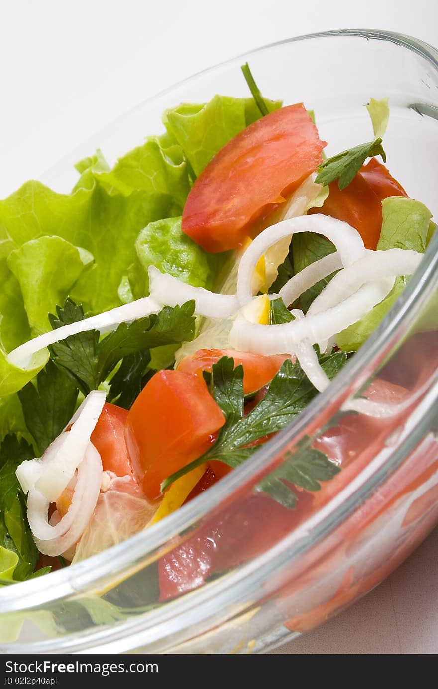 Fresh salad on white background