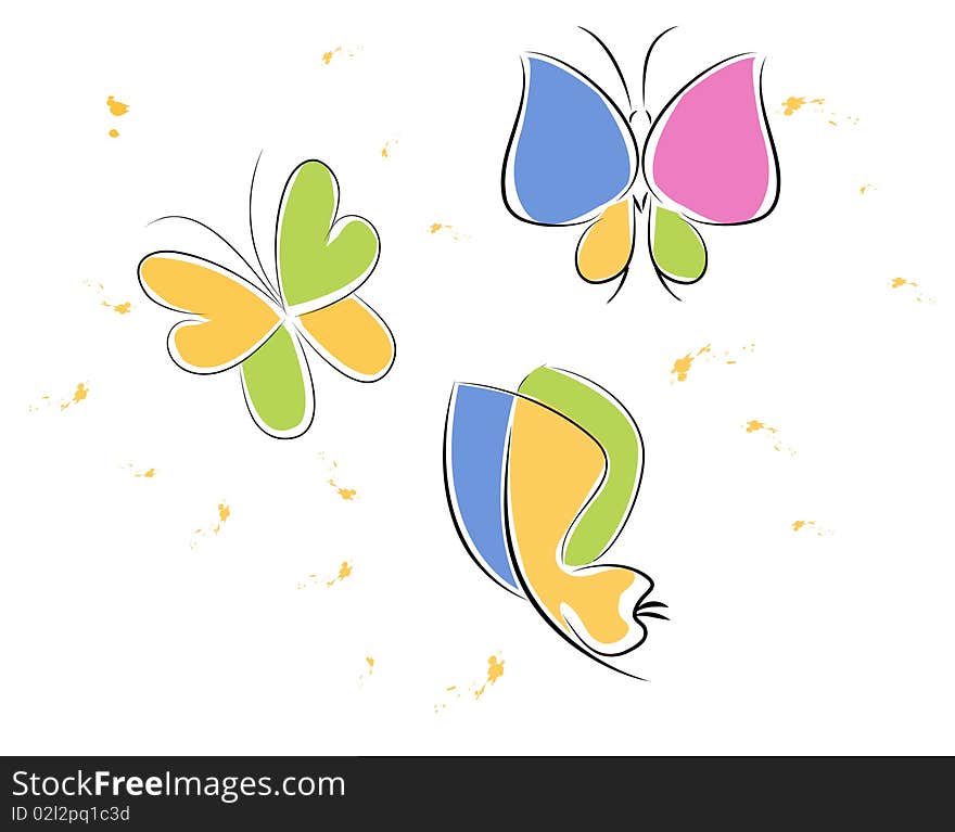 Abstract illustration of butterflies in the form of pattern. Abstract illustration of butterflies in the form of pattern