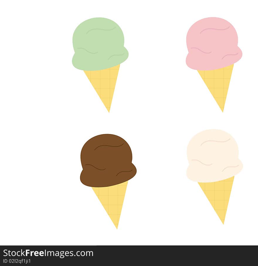 Set of ice creams