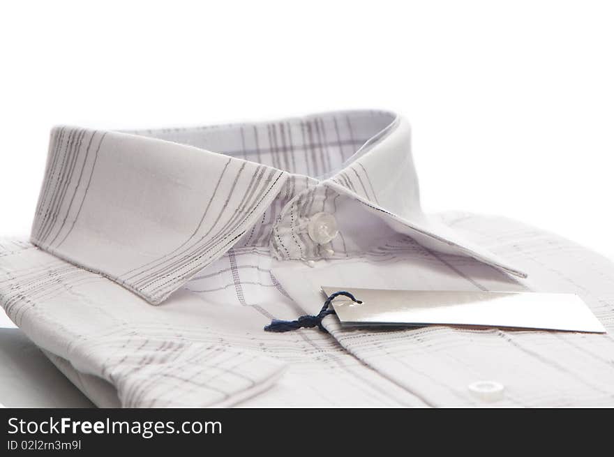 WHite striped man's shirt, close-up