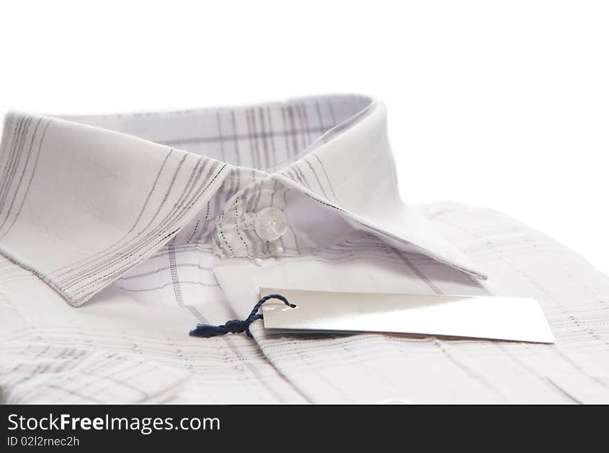 White striped man's shirt, close-up