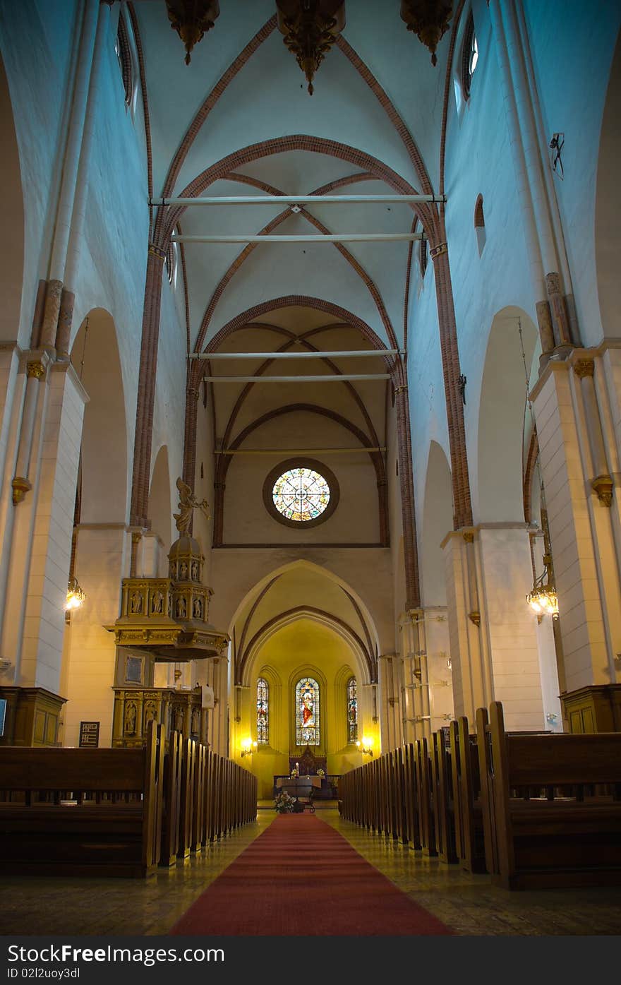 Beautiful interior of Riga cathedral, Latvia, Europe