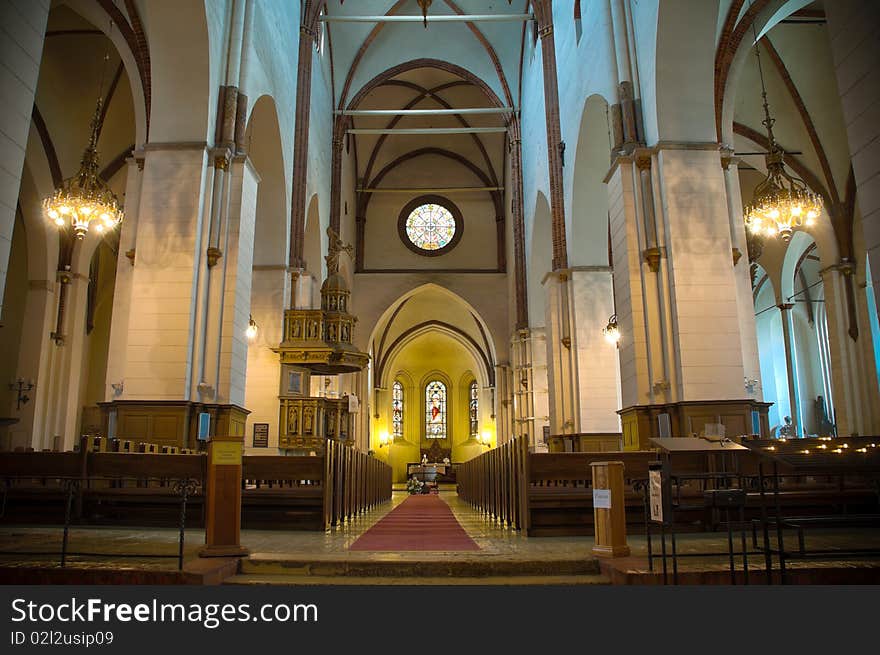 Beautiful interior of Riga cathedral, Latvia, Europe