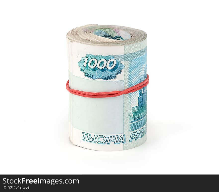 Russian money isolated on a white background