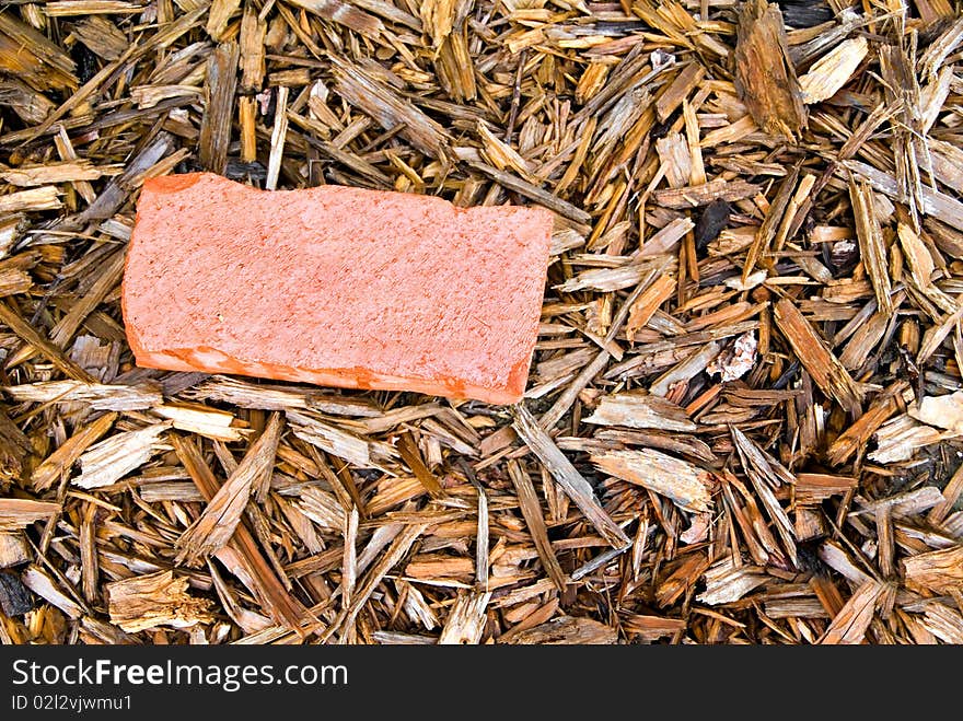 Red Brick in Mulch