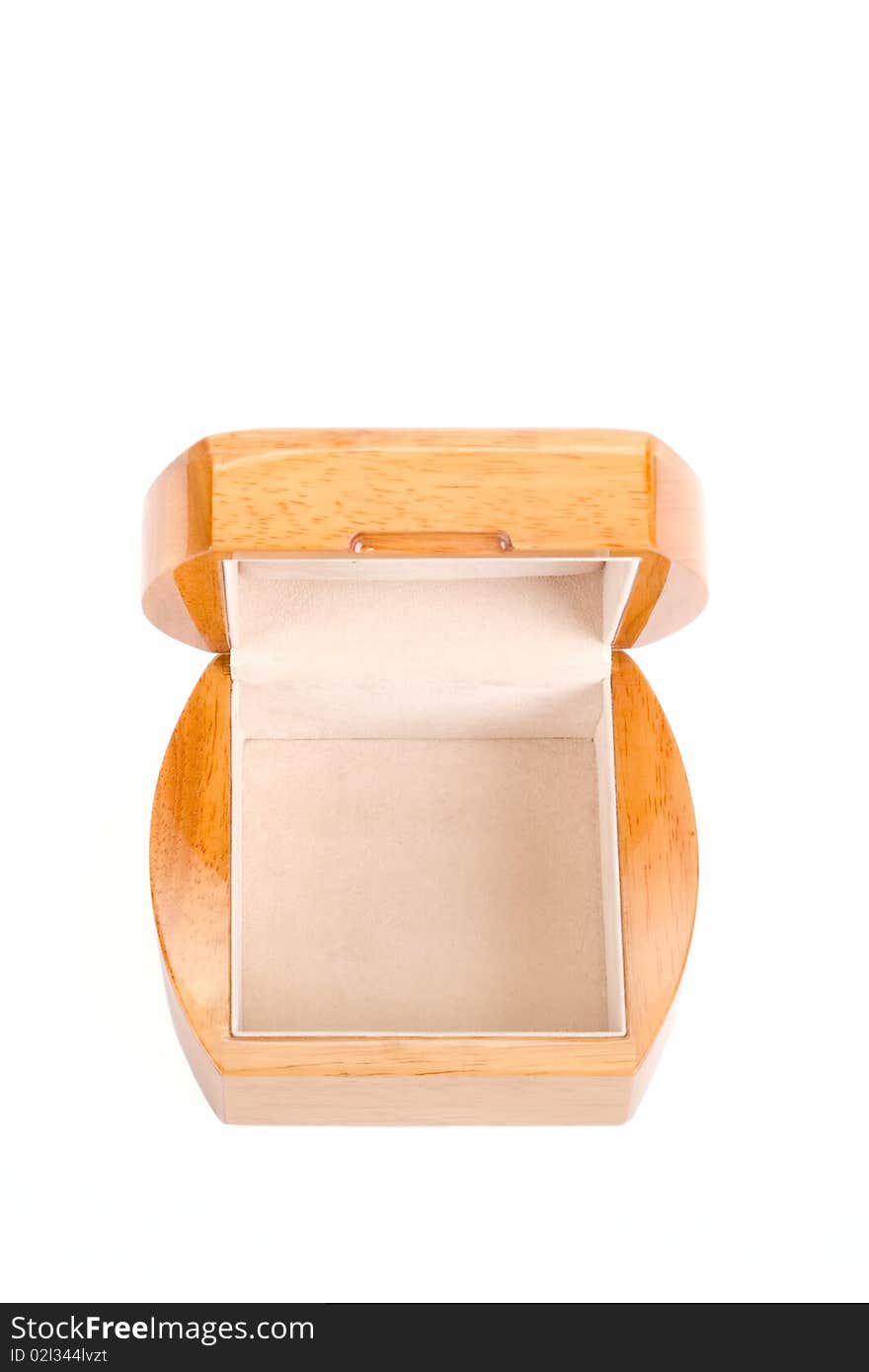 Wooden box on a white background. Wooden box on a white background