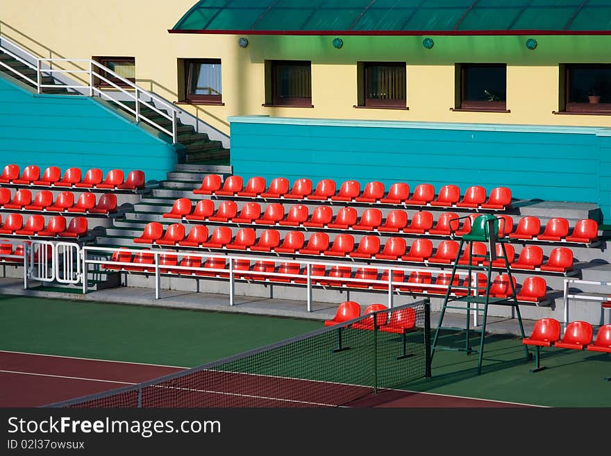 Tennis Arena Red Seats View