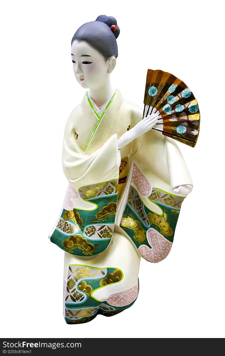 Traditional Japanese doll in kimono.