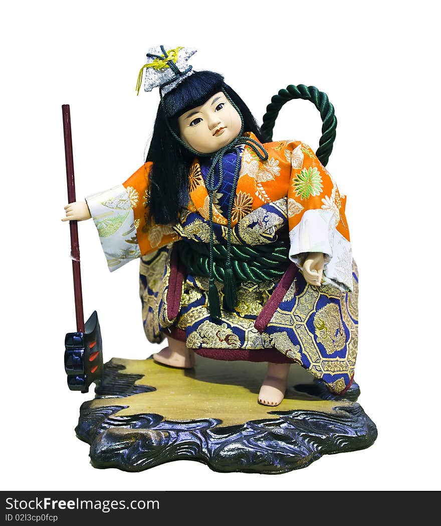 Traditional Japanese doll in kimono.