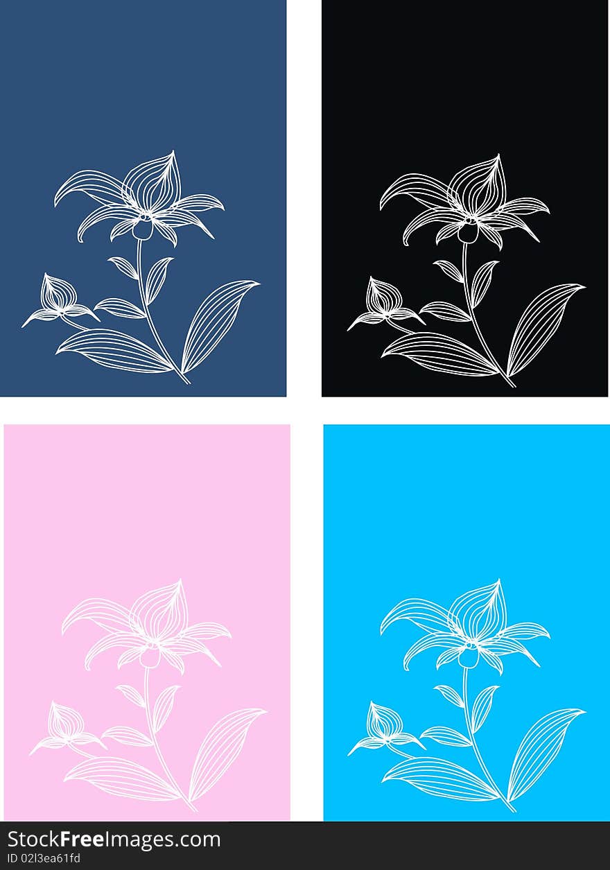 flower pattern with four different background colours