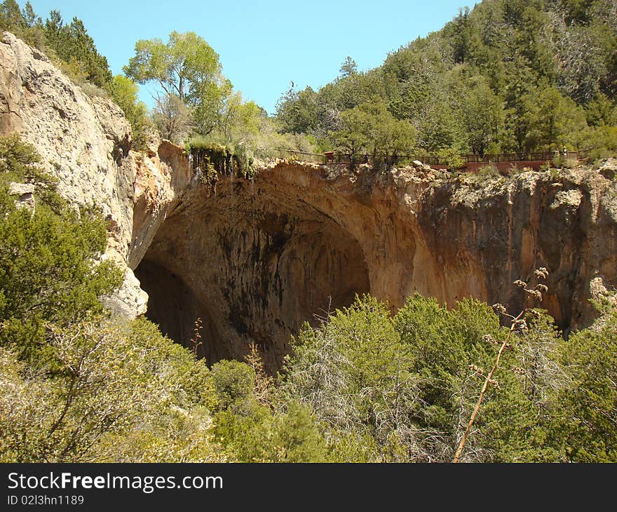 Tronto Natural Bridge. Have you seen natural bridge before? There it is! There is small waterfall.