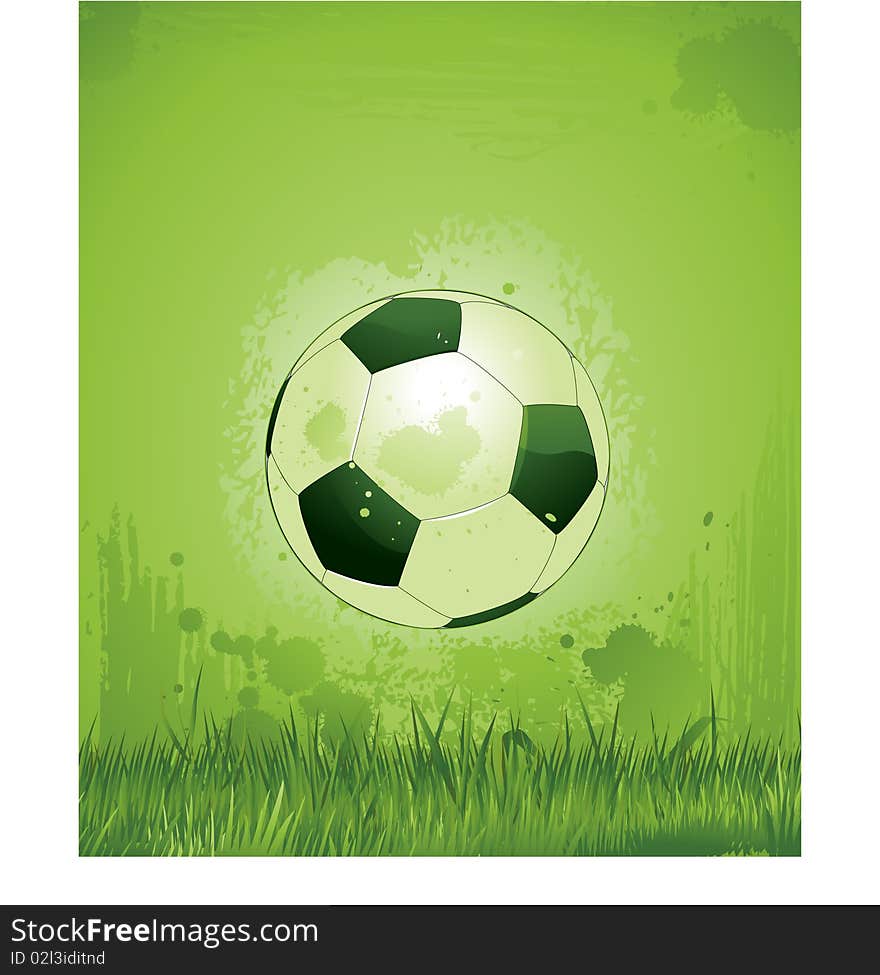 Green soccer background, vector illustration