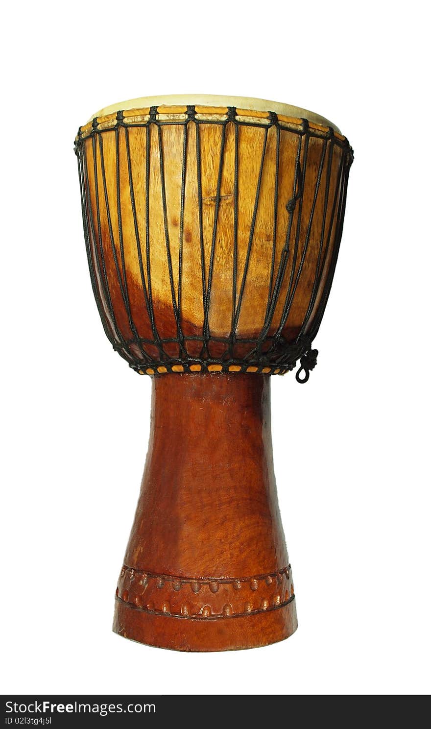 African djembe, studio photo, isolated on white background