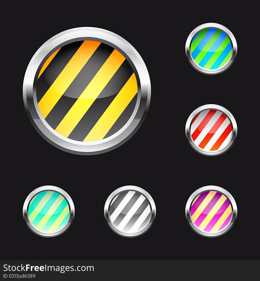 Glossy abstract buttons. Isolated background