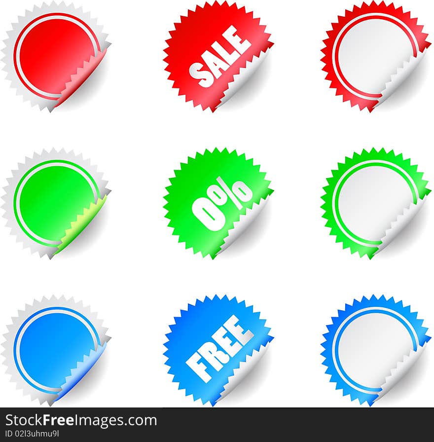 Badges and stickers. Vector set